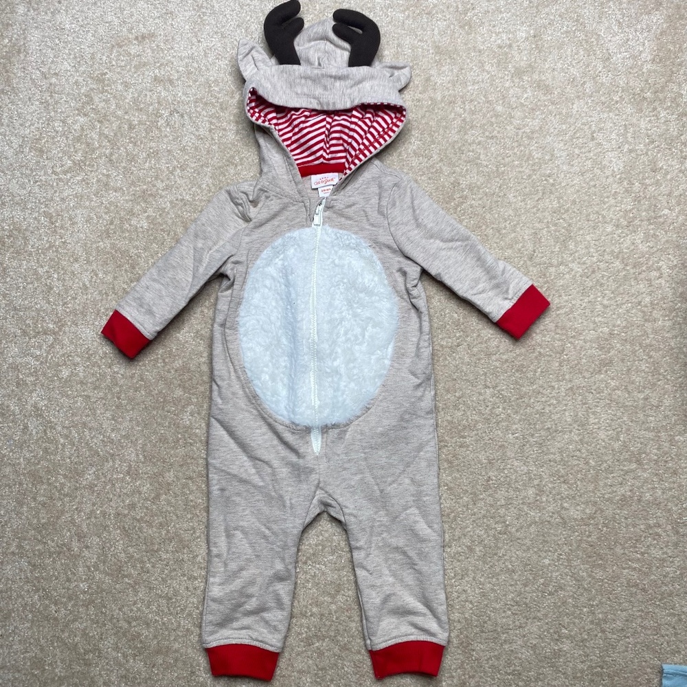 Cat & Jack Christmas Reindeer onesie size 3-6 months